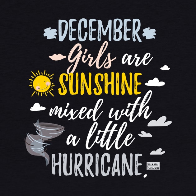 DECEMBER Girls Sunshine and Hurricane Birth Month by porcodiseno